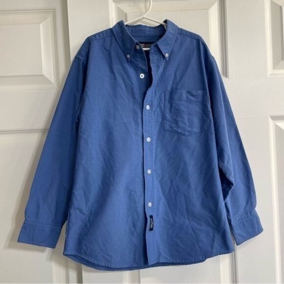 Faded Glory Button Down Shirt long sleeve oxford blue boys size 8-10 - Picture 5 of 7